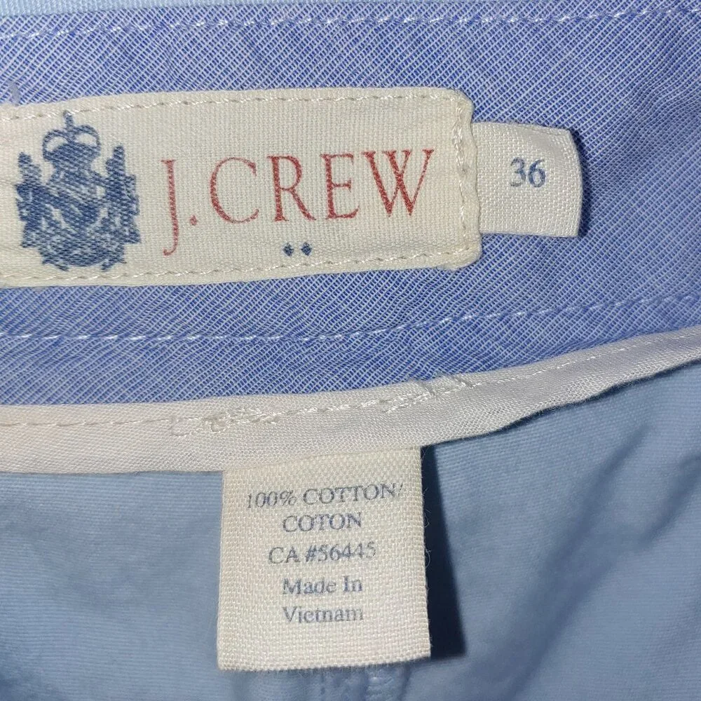 J.Crew Chino Shorts Flat Front Size 36 Blue